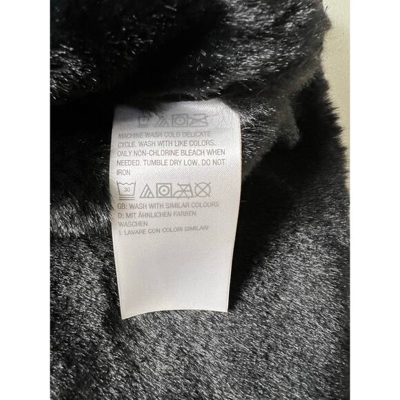 QVC Dennis Basso Suede to Faux Fur Coat with Notch Collar BLACK NWOT SIZE XL - Picture 5 of 6